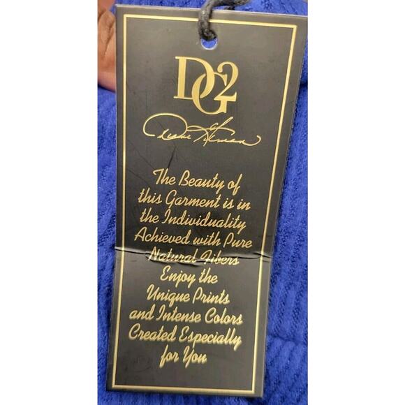 New DG2 by Diane Gilman Blue Turtle Neck Cozy Split Front Sweater size Large - Picture 8 of 8